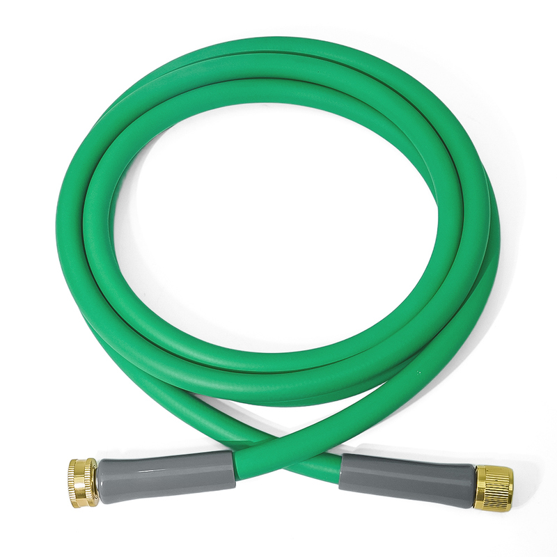 tuyau de jardin hybride court, plomb dans le tuyau d'eau de 5/8 pouces sur 10 pieds 150 PSI, résistant aux rebondissements, flexible pour toutes les conditions météorologiques avec des raccords en laiton solide de 3/4 