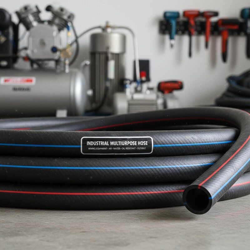 Tuyau industriel polyvalent en caoutchouc pour équipements miniers avec tube en nitrile résistant à l'huile et renfort textile haute résistance