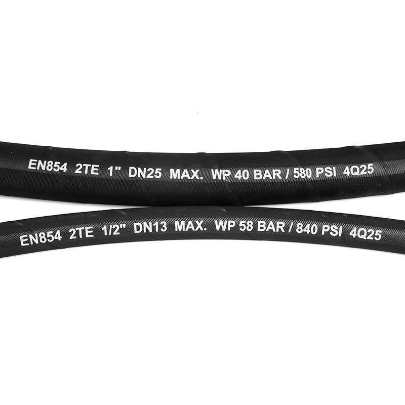 Tuyau hydraulique renforcé textile EN 854 2TE avec couverture résistante à l'huile et aux intempéries et longueur personnalisable