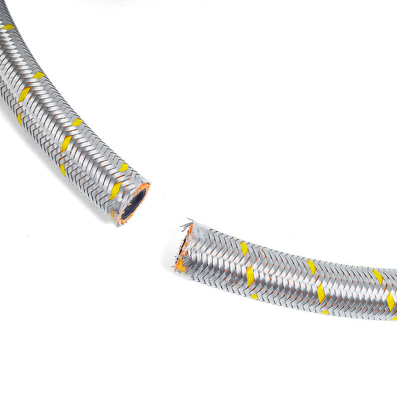 Coton tressé haute performance/acier inoxydable comme couverture Tuyau de carburant NBR – Flexible et résistant à l'huile, service de coupe gratuit pour les systèmes hydrauliques industriels