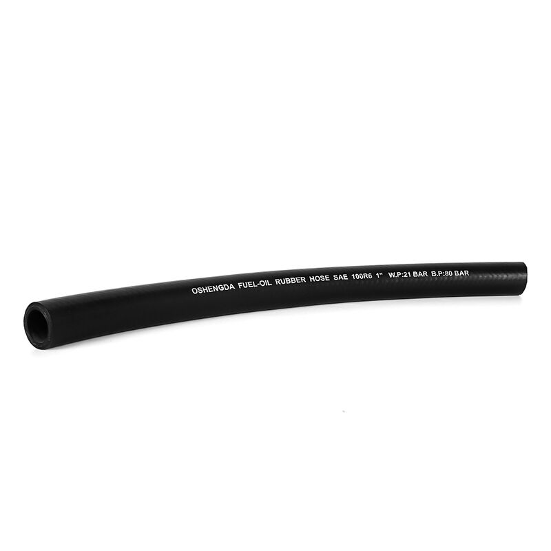 Tuyau en caoutchouc hydraulique renforcé de fibres, 3/8 pouces, SAE 100R6, une tresse, longueurs personnalisées, couverture lisse ou enveloppée, haute résistance, Direct usine